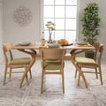 Christopher Knight Home Fausett Mid Century Modern Fabric Upholstered Wood 5 Piece Dining Set