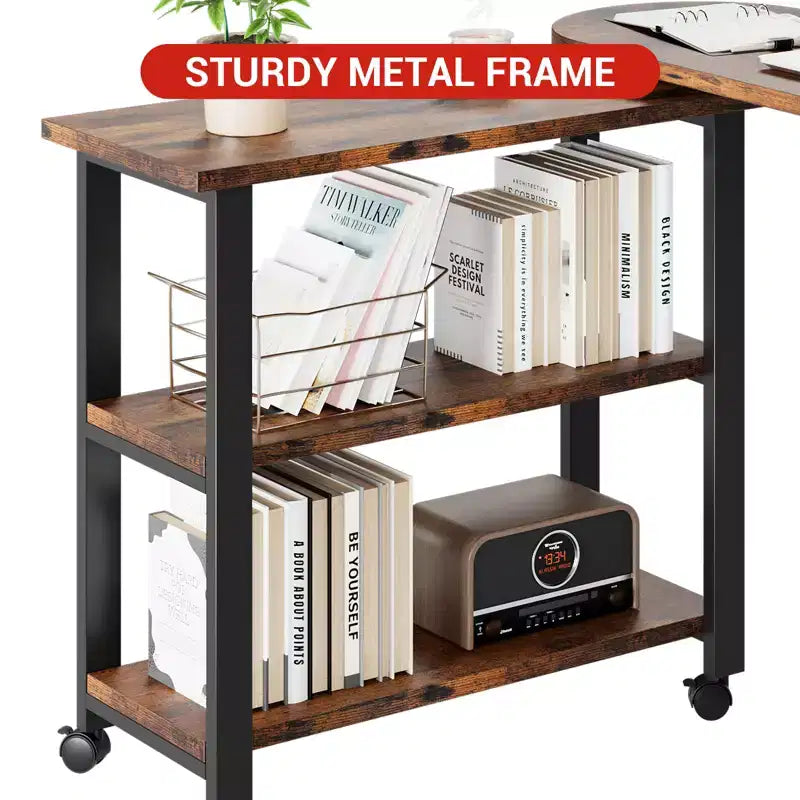 Table d'appoint pivotante à 360° pour canapé, table d'appoint à 2 niveaux avec station de charge, table d'appoint robuste pour salon, chambre, entrée, bureau