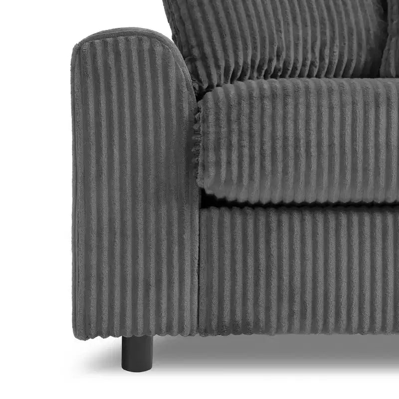 Canapé d'angle en L 4 places Whisen, méridienne convertible confortable, console, haut-parleurs Bluetooth, ports USB, porte-gobelets