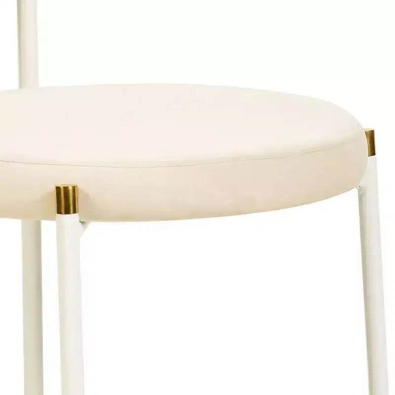 Chaises de salle à manger LeisureMod Euston en velours et rotin à dossier ouvert, ensemble de 2, base en acier inoxydable, sièges modernes et confortables pour cuisine, salle à manger, café