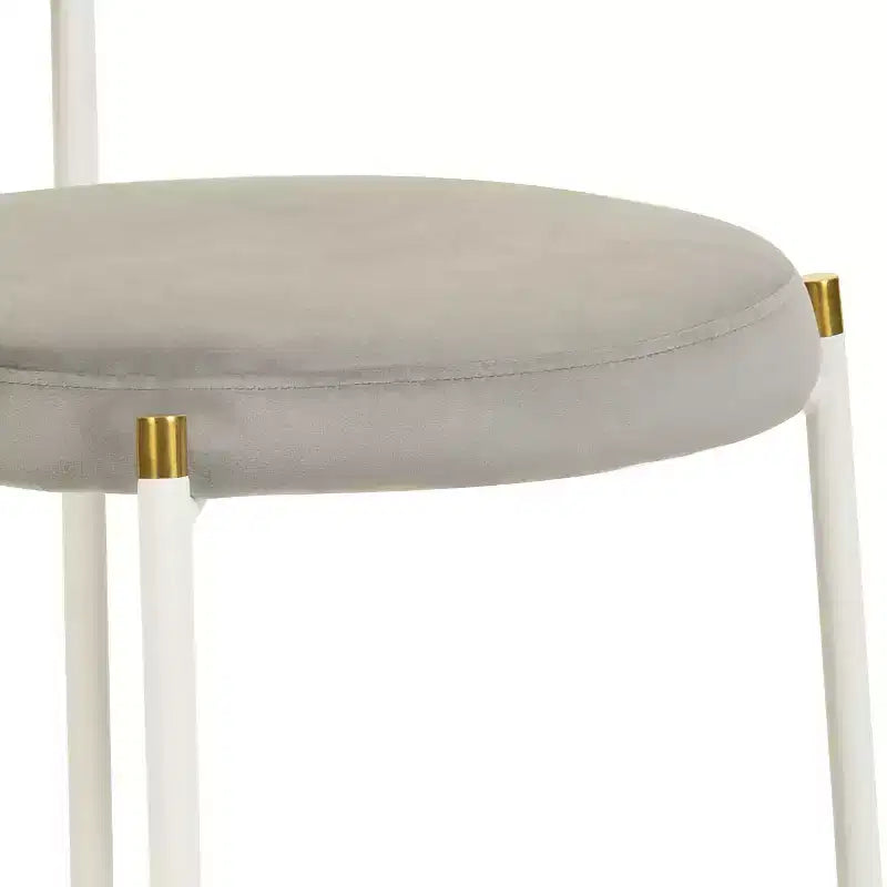 Chaises de salle à manger LeisureMod Euston en velours et rotin à dossier ouvert, ensemble de 2, base en acier inoxydable, sièges modernes et confortables pour cuisine, salle à manger, café