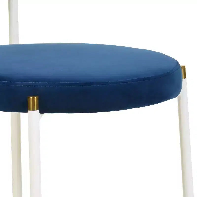 Chaises de salle à manger LeisureMod Euston en velours et rotin à dossier ouvert, ensemble de 2, base en acier inoxydable, sièges modernes et confortables pour cuisine, salle à manger, café