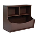 PJ Wood Multi-Functional Bookcase, Store or Display Books of Different Sizes, Wooden Floor Standing Shelf Organizer for Home or Office, Espresso