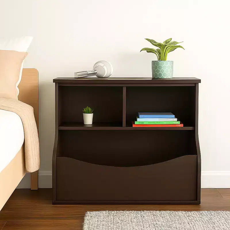 Étagère multifonctionnelle PJ Wood, rangez ou exposez des livres de différentes tailles, étagère de rangement en bois sur pied pour la maison ou le bureau, Espresso