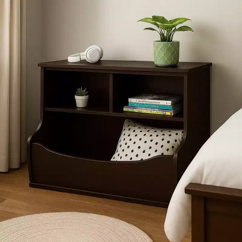 Étagère multifonctionnelle PJ Wood, rangez ou exposez des livres de différentes tailles, étagère de rangement en bois sur pied pour la maison ou le bureau, Espresso