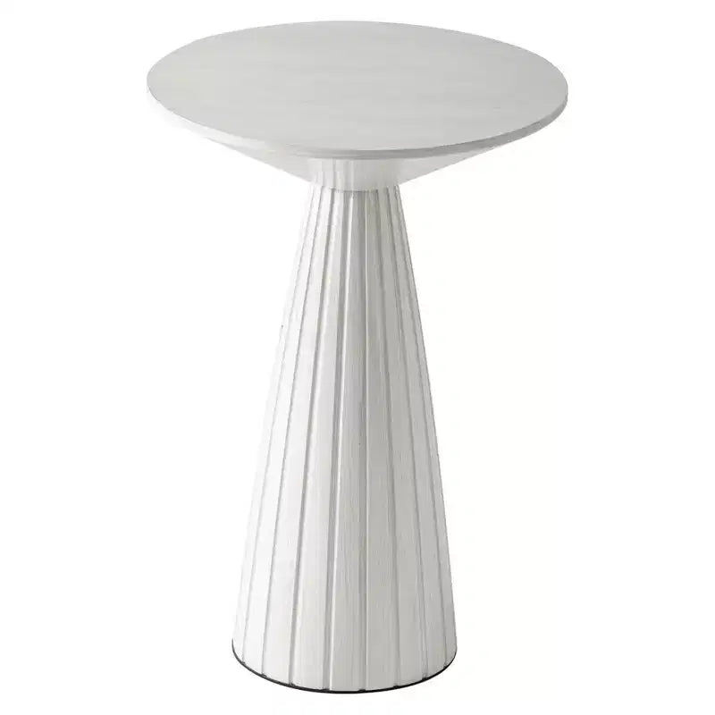 COZAYH Pedestal Small Drink Round Martini Table with Textured Finish and Quick Assembly for Living Rooms or Bedrooms, Holds up to 25 Pounds, White