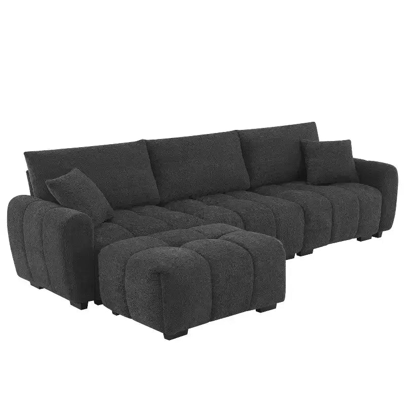 Canapé d'angle en L Merax avec ottomane mobile