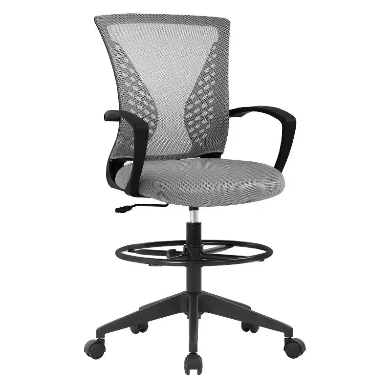 FDW Chaise de bureau haute avec hauteur réglable et dossier en maille respirante