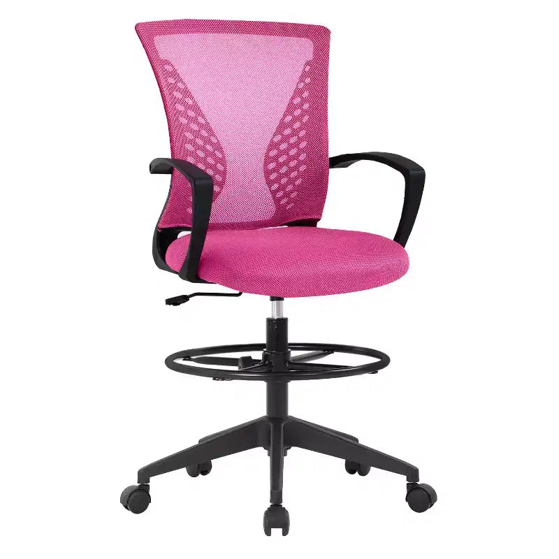 FDW Chaise de bureau haute avec hauteur réglable et dossier en maille respirante