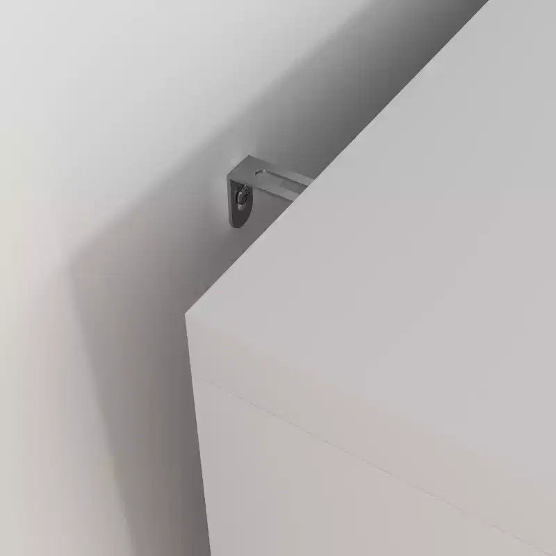 MAYEERTY Bibliothèque haute en verre trempé avec étagères réglables, Armoire 4 portes en MDF peint noir pour salon/chambre à coucher