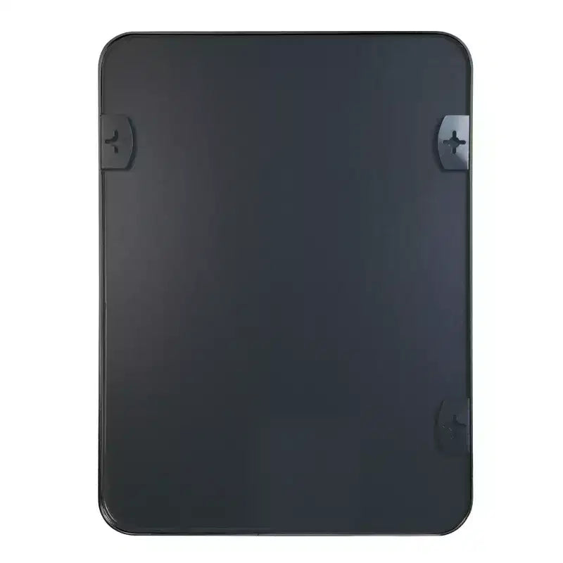 Miroir mural rectangulaire de salle de bain à cadre en métal noir – Élégant et durable