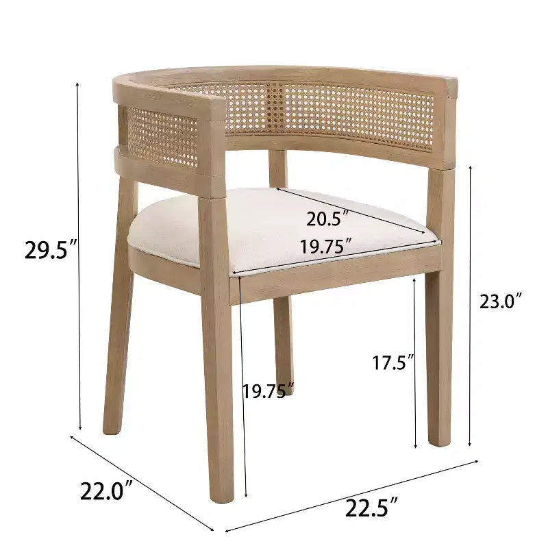 Ensemble de salle à manger 7 pièces Christopher Knight Home Kassadin style maison de campagne avec chaises en rotin rembourrées en bois d'hévéa