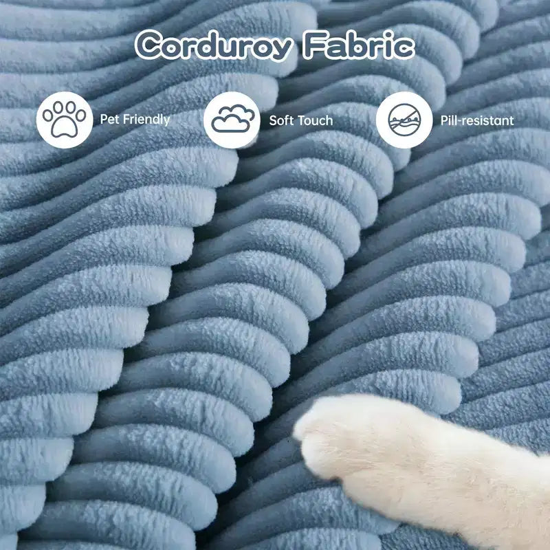 Canapé modulaire surdimensionné Cloud 130, velours côtelé premium 3 places. Accoudoirs extra-épais, coussin haute résilience