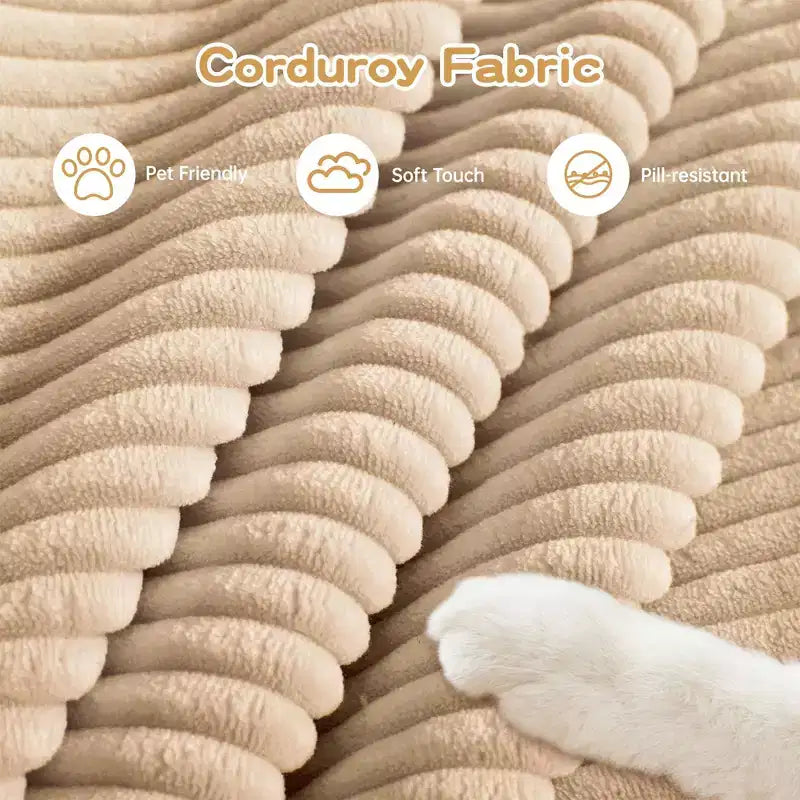 Canapé modulaire surdimensionné Cloud 130, velours côtelé premium 3 places. Accoudoirs extra-épais, coussin haute résilience