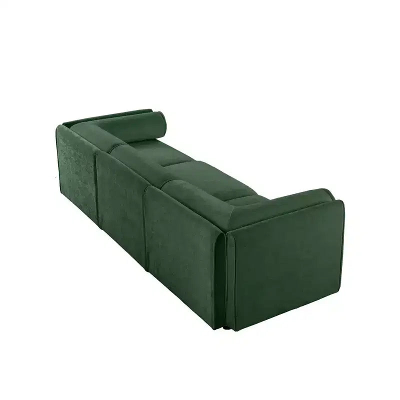 Élégant canapé blanc en chenille avec assise de rangement, dossier et accoudoirs cylindriques