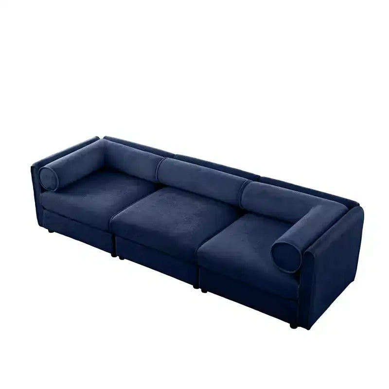 Élégant canapé blanc en chenille avec assise de rangement, dossier et accoudoirs cylindriques