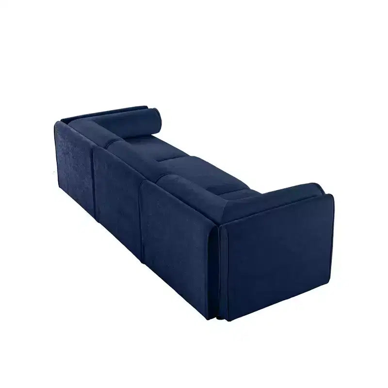 Élégant canapé blanc en chenille avec assise de rangement, dossier et accoudoirs cylindriques