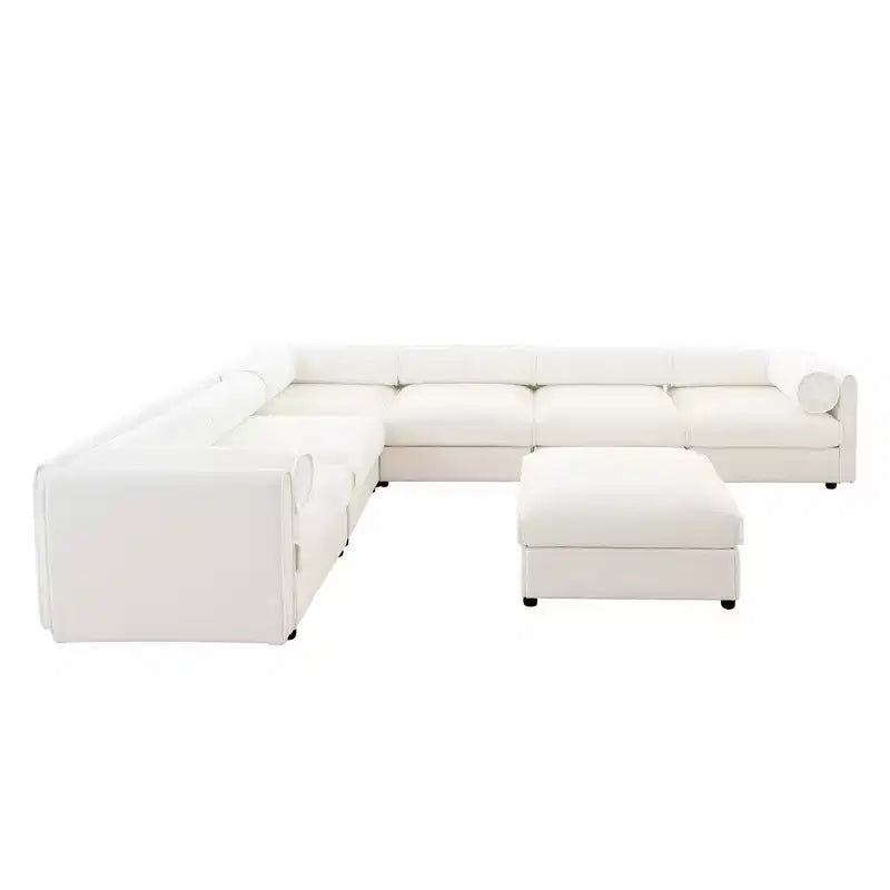 Grand canapé modulable avec rangement Canapé d'angle en chenille pour salon