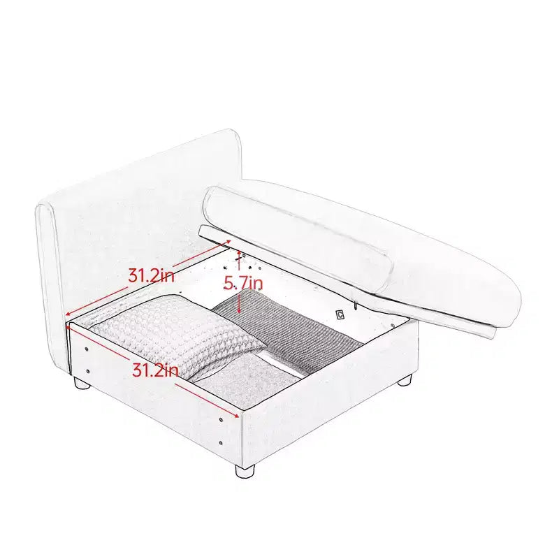 Grand canapé modulable avec rangement Canapé d'angle en chenille pour salon