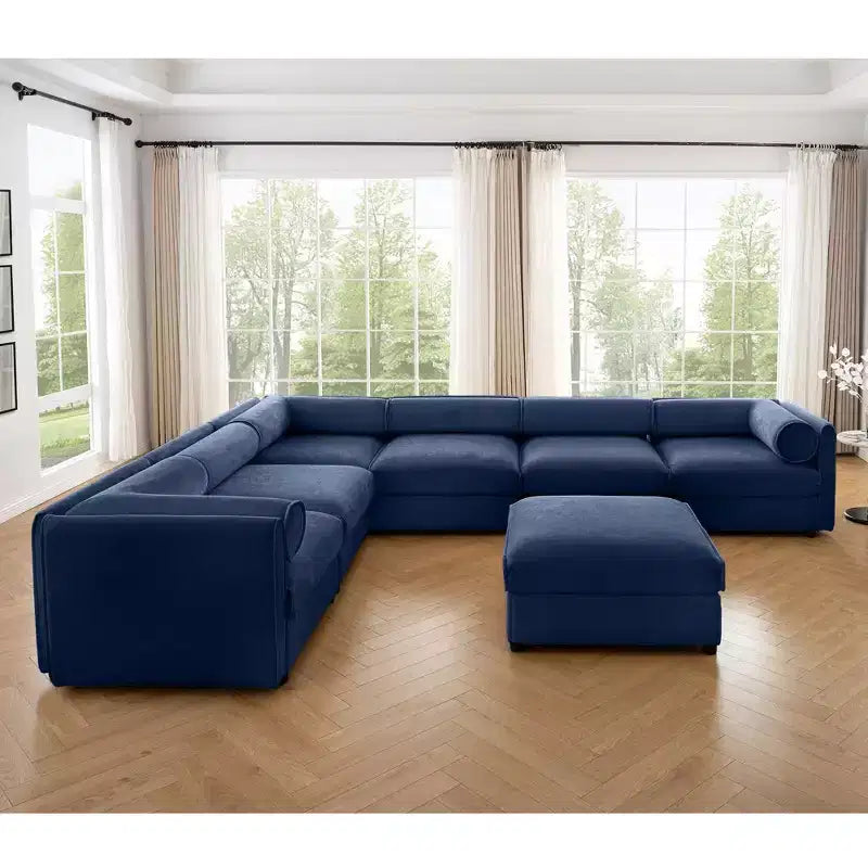 Grand canapé modulable avec rangement Canapé d'angle en chenille pour salon