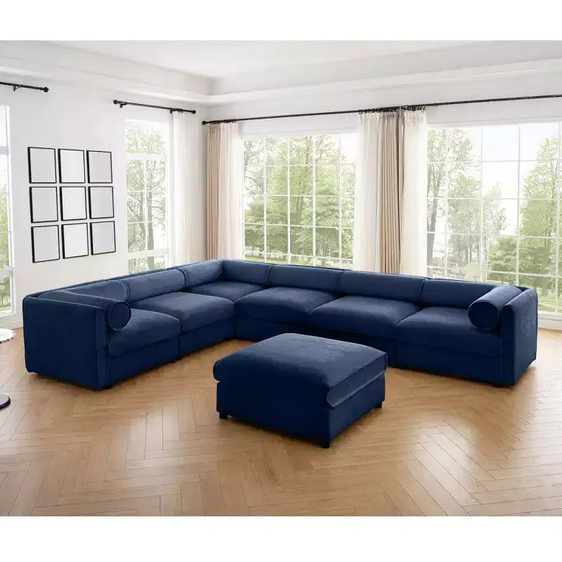 Grand canapé modulable avec rangement Canapé d'angle en chenille pour salon