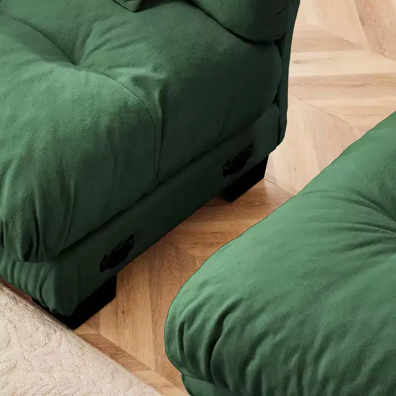 Canapé modulaire 4 places en tissu chenille, rembourré, confortable, couleur café clair, pour salon