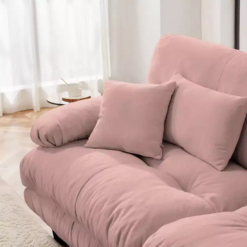 Canapé modulaire 4 places en tissu chenille, rembourré, confortable, couleur café clair, pour salon