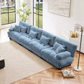 Canapé modulaire 4 places en tissu chenille, rembourré, confortable, couleur café clair, pour salon