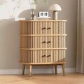 3 Drawer Dresser, Chest of Drawers for Bedroom, Mid Century Modern Nightstand, Spacious Storage Wicker Dresser natural