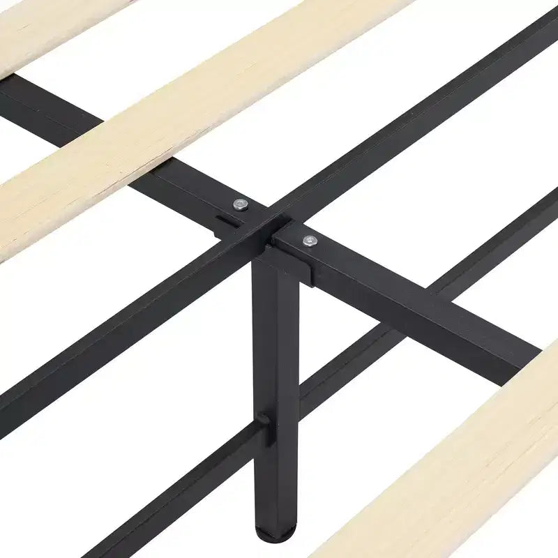 Cadre de lit en rotin avec tête de lit en rotin naturel, cadre de lit Queen avec lumières LED, cadre de lit plateforme avec tête de lit, pas besoin de sommier tapissier