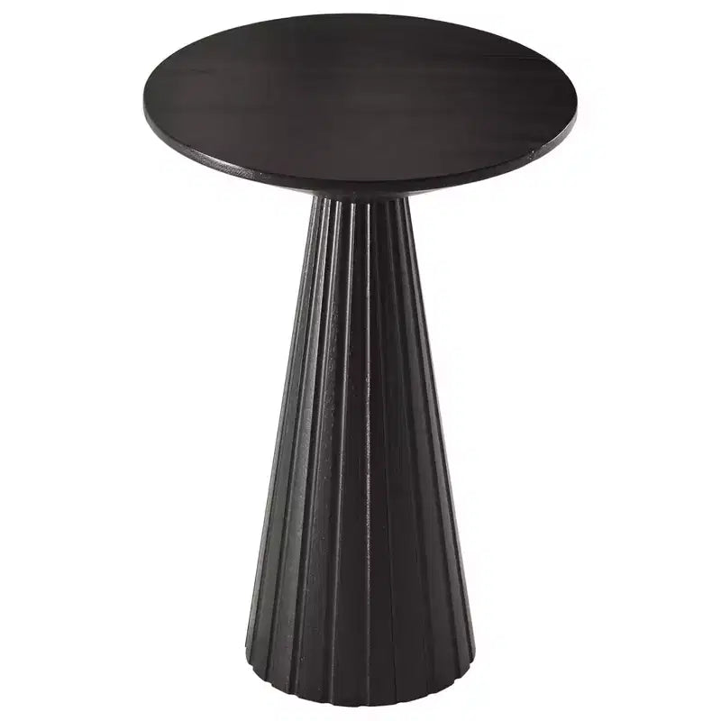 COZAYH Pedestal Small Drink Round Martini Table with Textured Finish and Quick Assembly for Living Rooms or Bedrooms, Holds up to 25 Pounds, Black