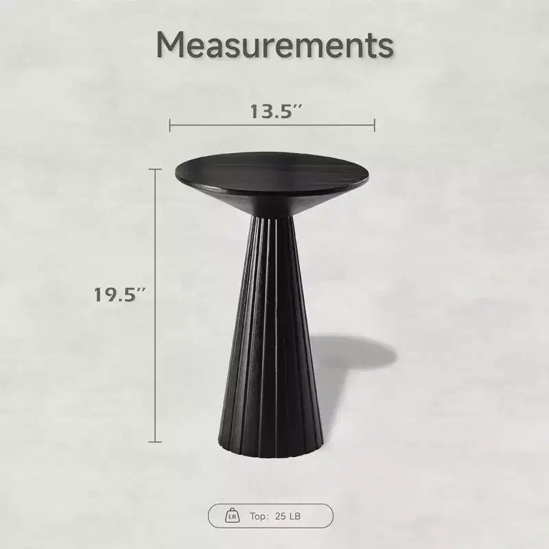 COZAYH Petite table d'appoint ronde Martini avec finition texturée et montage rapide pour salons ou chambres à coucher, supporte jusqu'à 11,3 kg, noir