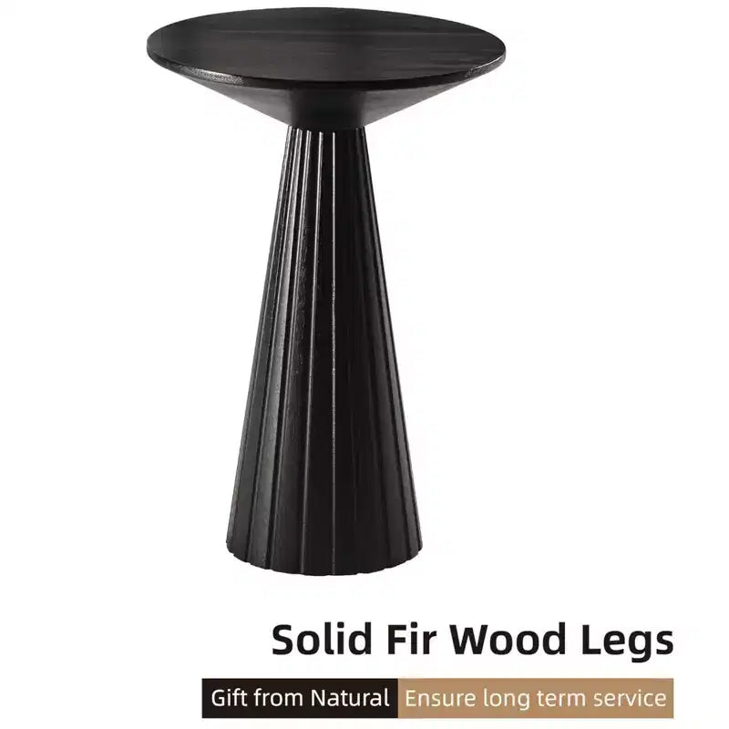 COZAYH Petite table d'appoint ronde Martini avec finition texturée et montage rapide pour salons ou chambres à coucher, supporte jusqu'à 11,3 kg, noir