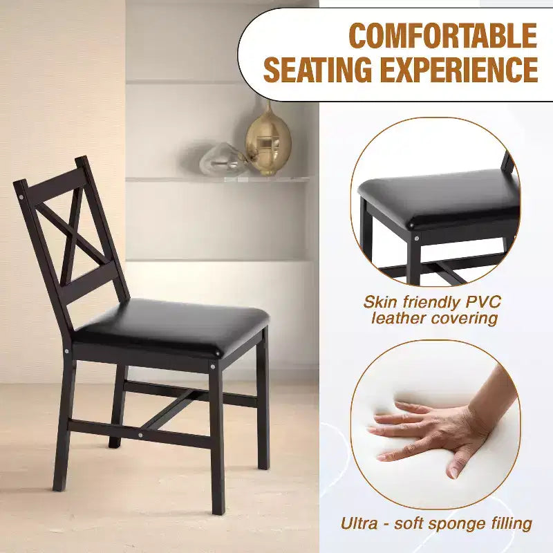 Ensemble de table et chaises de salle à manger BestMassage pour 2/4 personnes, ensemble de table de cuisine, marron foncé