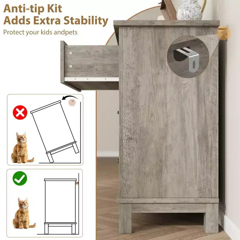 Commode à 6 tiroirs GustoWave pour chambre à coucher, commode de rangement autoportante de 120 cm de large pour salon, entrée, organisation de placard