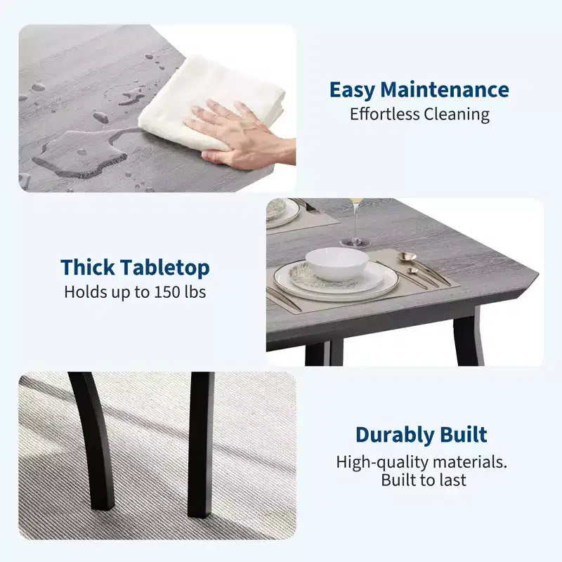Ensemble de salle à manger 4 pièces avec banc rembourré et 2 chaises, table de cuisine peu encombrante pour appartement ou petite salle à manger