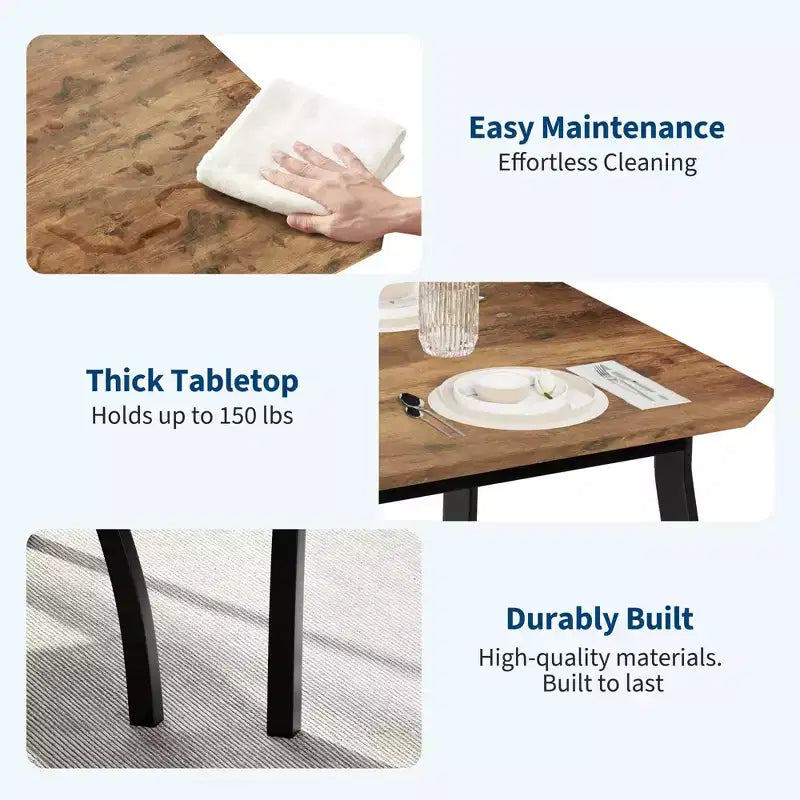 Ensemble de salle à manger 4 pièces avec banc rembourré et 2 chaises, table de cuisine peu encombrante pour appartement ou petite salle à manger