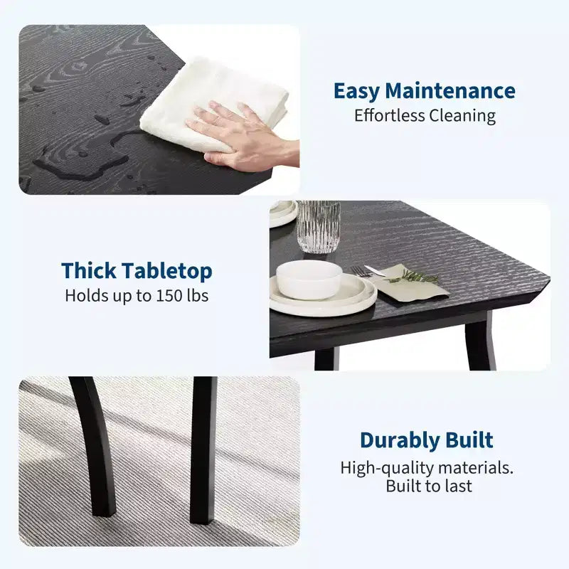 Ensemble de salle à manger 4 pièces avec banc rembourré et 2 chaises, table de cuisine peu encombrante pour appartement ou petite salle à manger