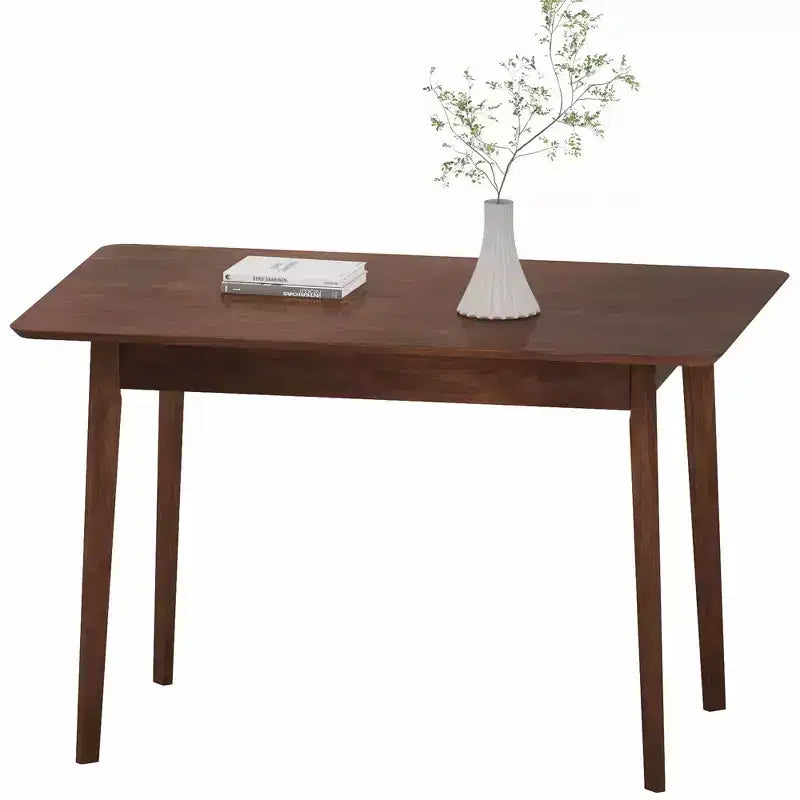 Table à manger moderne HOMCOM de style scandinave pour 4 personnes, table de cuisine rectangulaire de 120 cm avec plateau en placage de bois et cadre en bois d'hévéa pour salle à manger