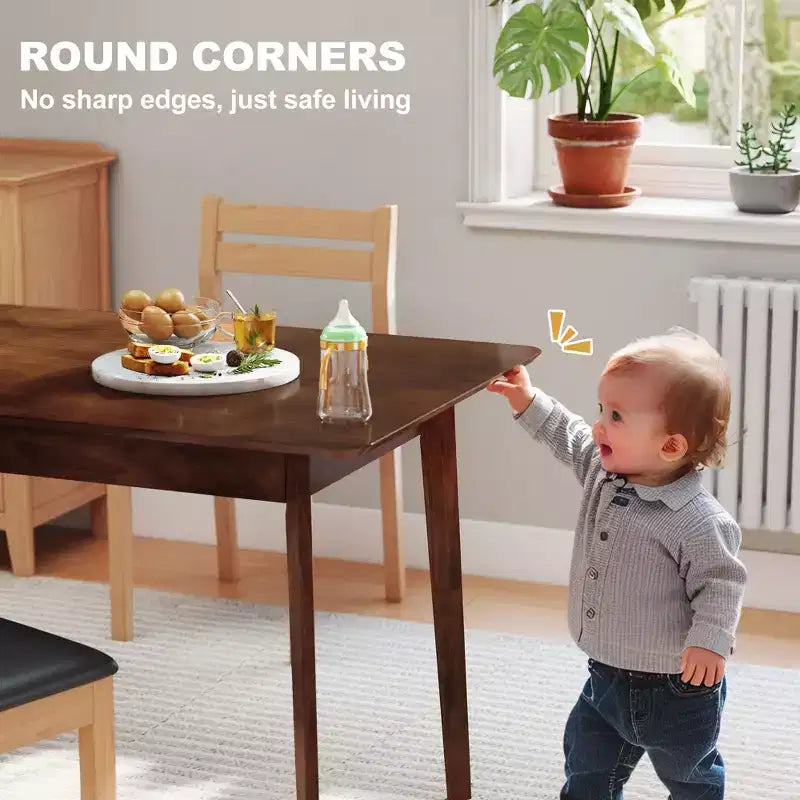 Table à manger moderne HOMCOM de style scandinave pour 4 personnes, table de cuisine rectangulaire de 120 cm avec plateau en placage de bois et cadre en bois d'hévéa pour salle à manger