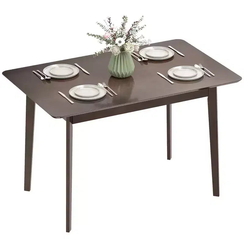 Table à manger moderne HOMCOM de style scandinave pour 4 personnes, table de cuisine rectangulaire de 120 cm avec plateau en placage de bois et cadre en bois d'hévéa pour salle à manger