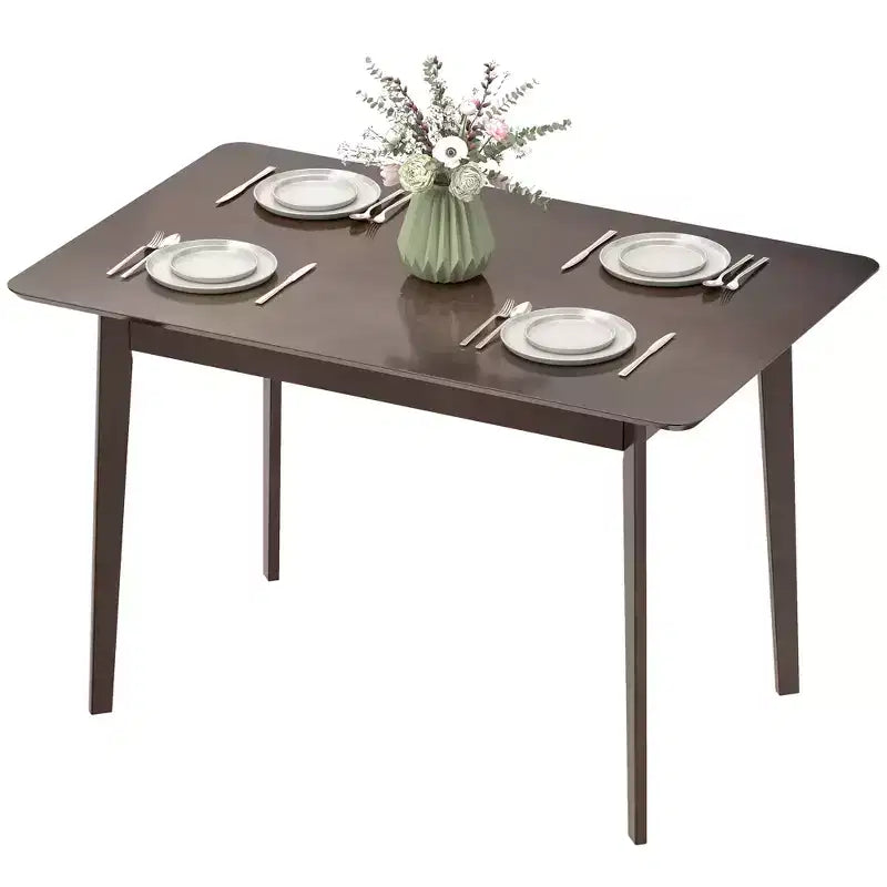 Table à manger moderne HOMCOM de style scandinave pour 4 personnes, table de cuisine rectangulaire de 120 cm avec plateau en placage de bois et cadre en bois d'hévéa pour salle à manger