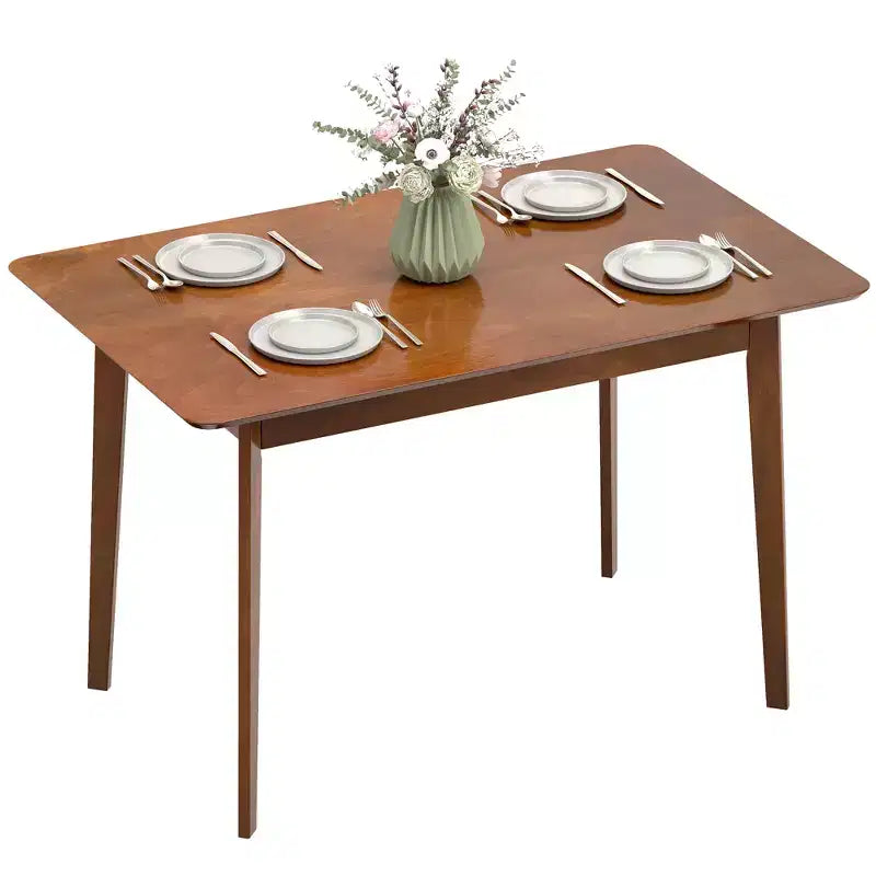 Table à manger moderne HOMCOM de style scandinave pour 4 personnes, table de cuisine rectangulaire de 120 cm avec plateau en placage de bois et cadre en bois d'hévéa pour salle à manger