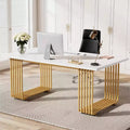 MAYEERTY 70 Inch Multi Purpose Desk Sturdy Wood Top Metal Legs for Home Office