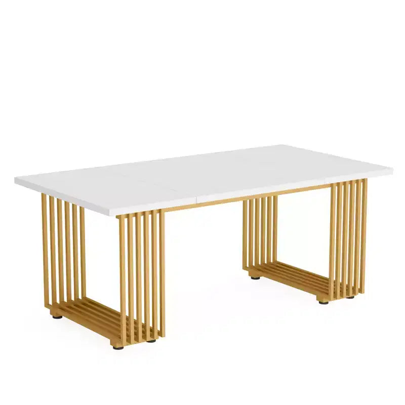 MAYEERTY Bureau polyvalent de 178 cm avec plateau en bois robuste et pieds en métal pour bureau à domicile