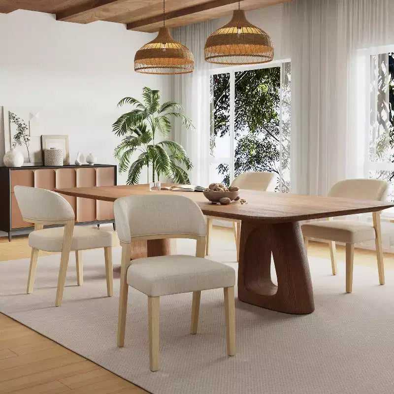 Christopher Knight Home Ata Chaises de salle à manger modernes en bois d'hévéa rembourrées (lot de 4)