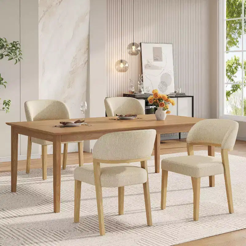 Christopher Knight Home Ata Modern Rubberwood Upholstered Dining Chairs (Set of 4)