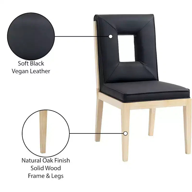 Meridian Furniture, Chaise de salle à manger Gwendolyn en cuir végétalien, lot de 2