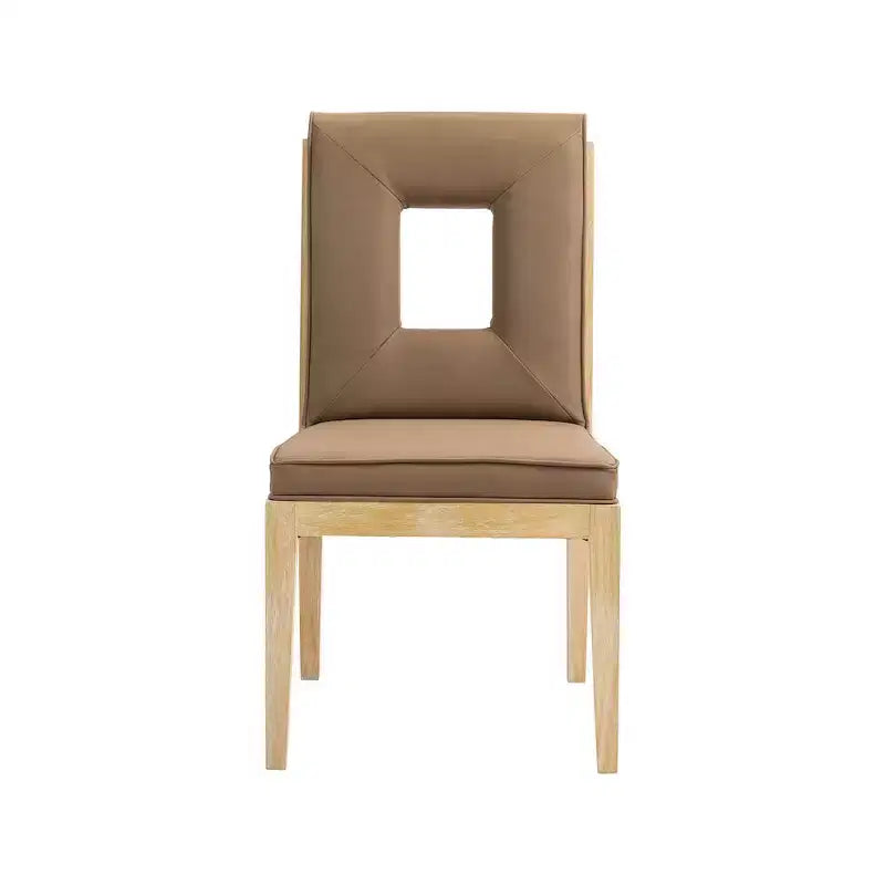 Meridian Furniture, Chaise de salle à manger Gwendolyn en cuir végétalien, lot de 2