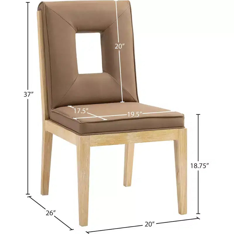 Meridian Furniture, Chaise de salle à manger Gwendolyn en cuir végétalien, lot de 2